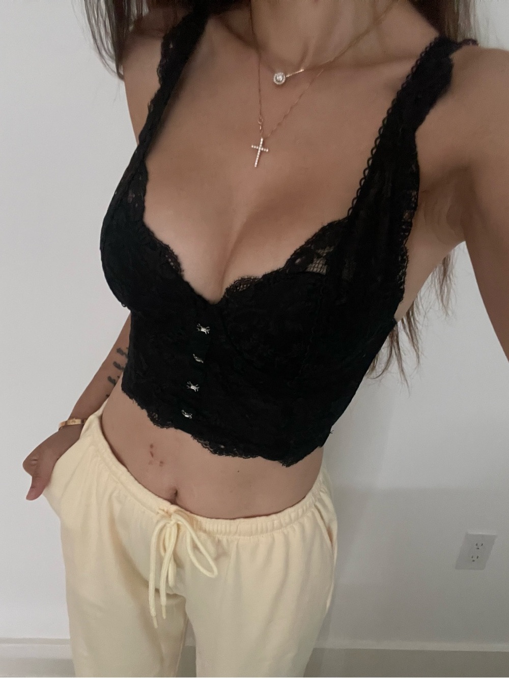 Victoria’s Secret Black lace corset top